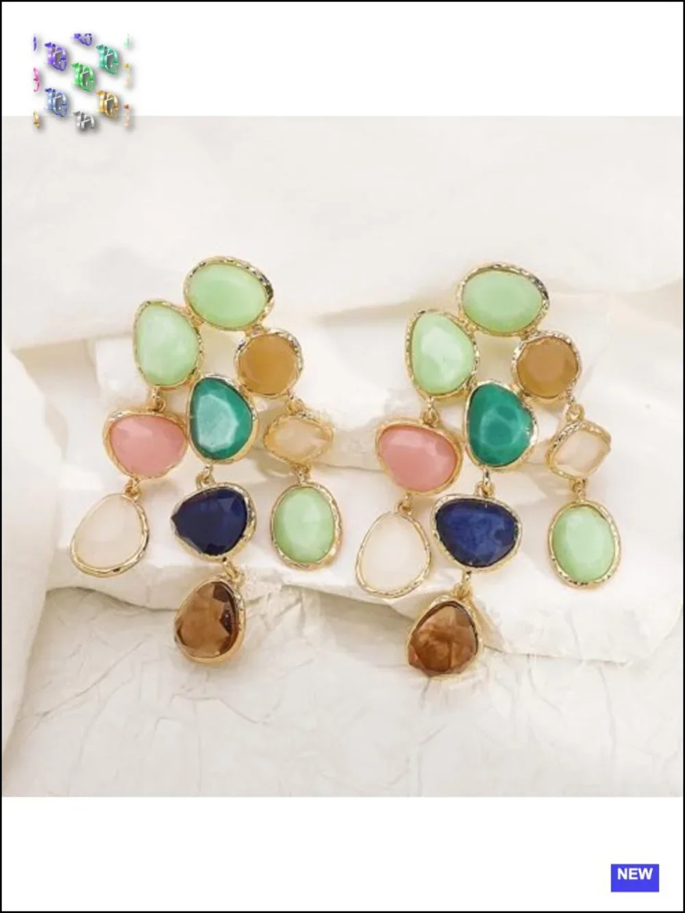 Acrylic Dangle Earrings Boho Teardrop Resin Geometric Statement